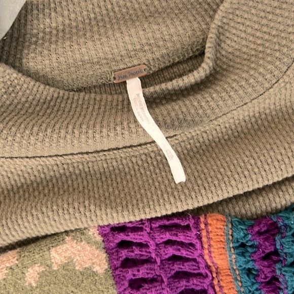 FREE PEOPLE l Switch It Up Cuff Thermal Knit Long Sleeve Top Size XS - Picture 4 of 11